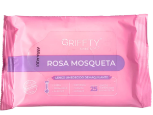 LENCO DEMAQUILANTE - ROSA MOSQUETA - Com 25UN - GRIFFTY MAKEUP