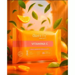 LENCO DEMAQUILANTE - VITAMINA C - Com 25UN - GRIFFTY MAKEUP